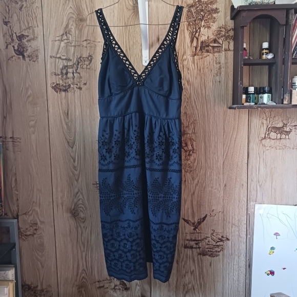 Anthropologie Cynthia Steffe Eyelet Embroidered Semi Formal Dress Size 4 - Picture 1 of 11